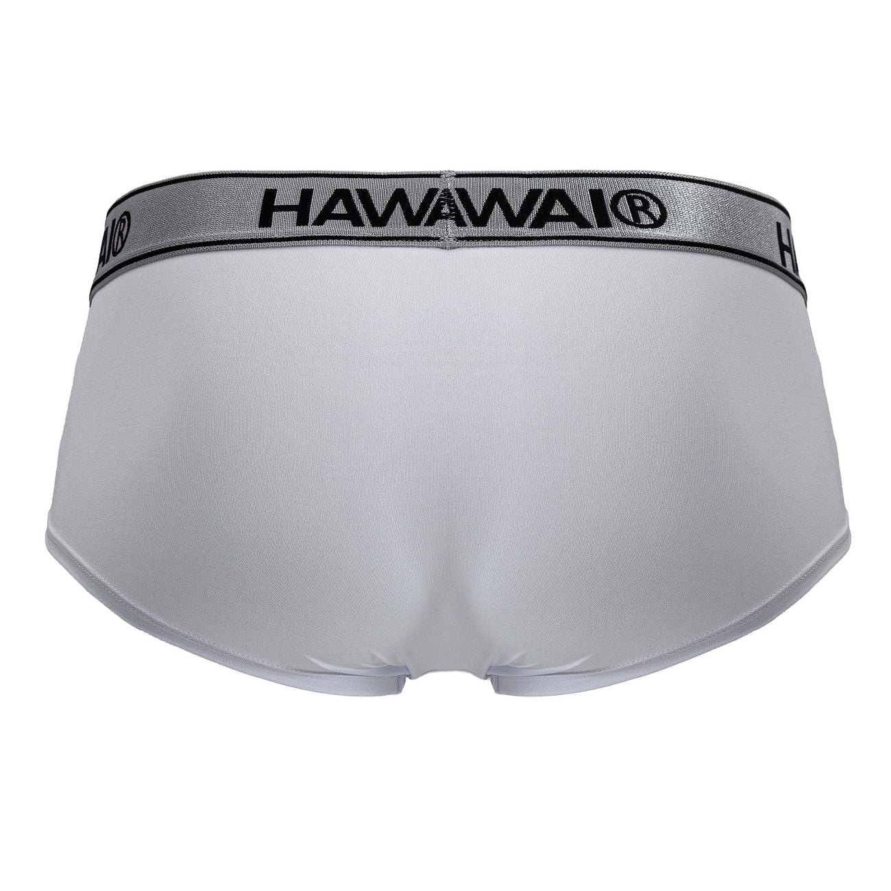 White Hawai microfiber brief by CITYBOYZ★USA, close-up of soft fabric and comfortable fit.