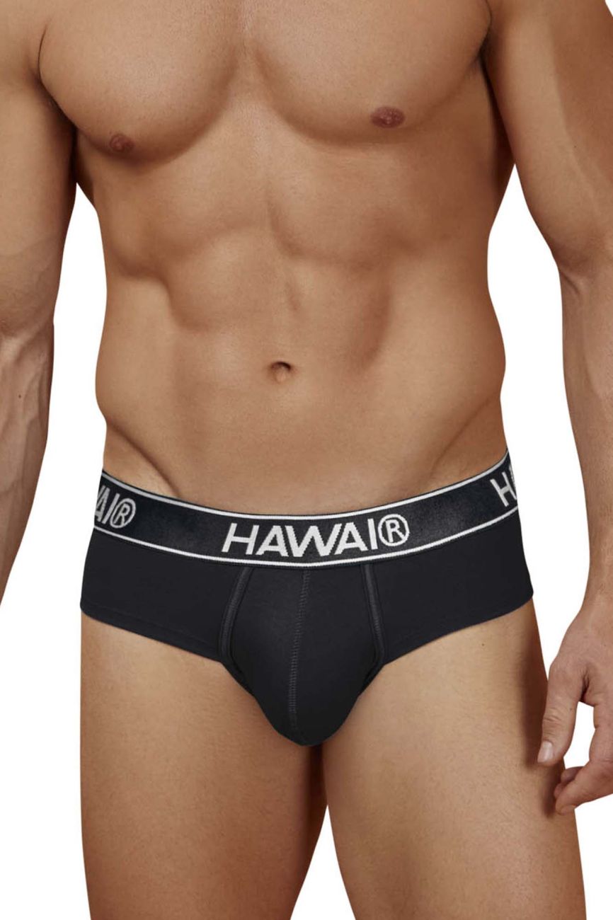 Black Hawai Cotton Blend Brief by CITYBOYZ★USA, featuring a comfortable fit and soft fabric, displayed on a plain background.
