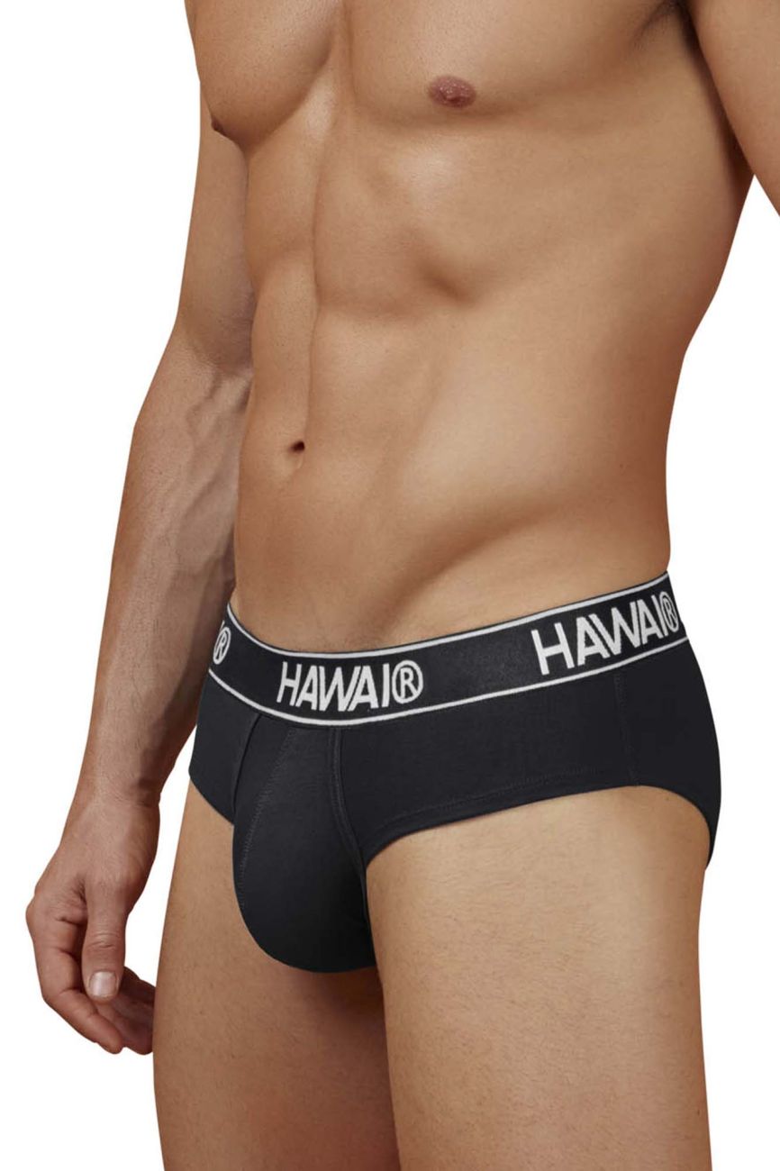 Black Hawai Cotton Blend Brief by CITYBOYZ★USA with soft fabric and comfortable fit, shown on a white background.