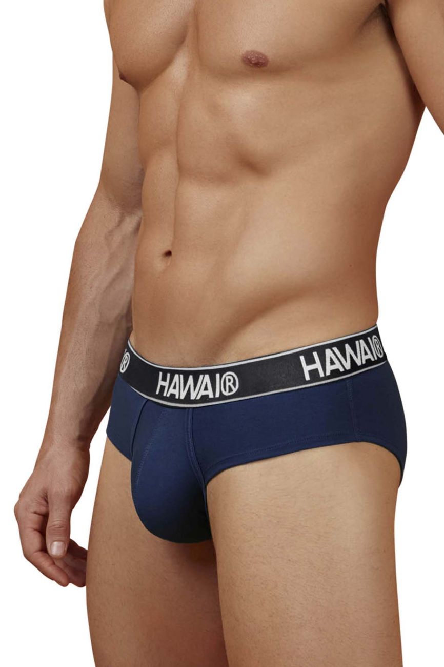 Dark blue Hawai Cotton Blend Brief by CITYBOYZ USA with soft fabric and waistband, shown folded flat.