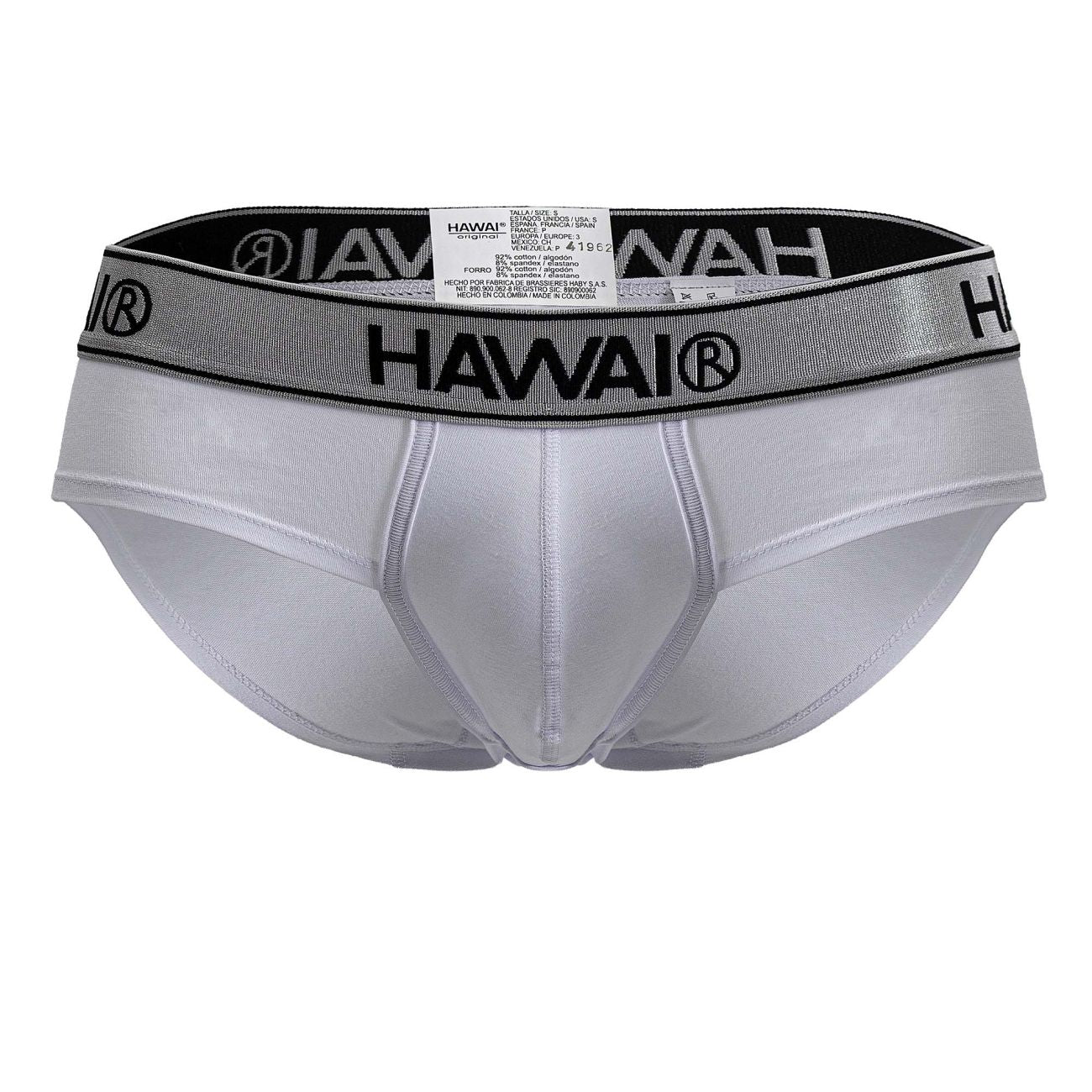 White Hawai Cotton Blend Brief by CITYBOYZ★USA, showing soft fabric and comfortable fit with waistband and leg openings.