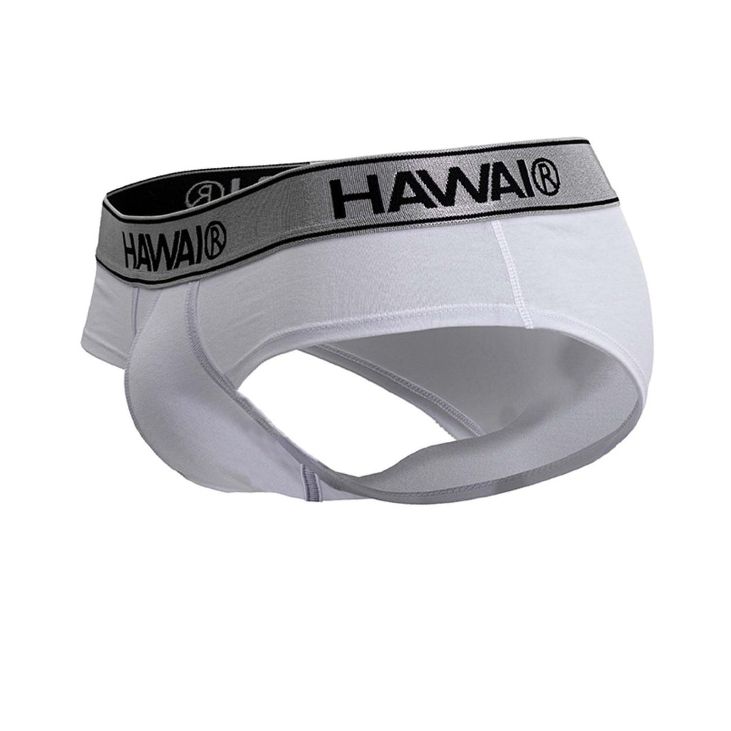 White Hawai Cotton Blend Brief by CITYBOYZ★USA, comfortable men's underwear with soft fabric and classic fit.
