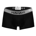 Black Hawai microfiber boxer brief by CITYBOYZ USA featuring a snug fit and soft fabric for men's comfortable underwear.