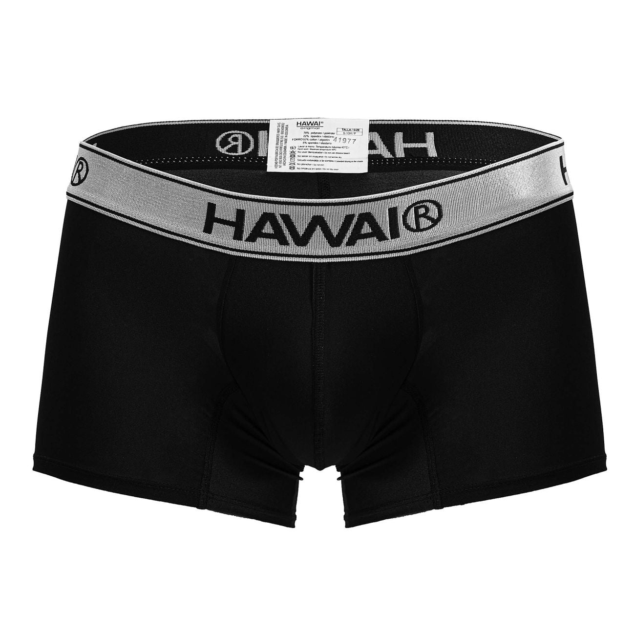 Black Hawai microfiber boxer brief by CITYBOYZ USA featuring a snug fit and soft fabric for men's comfortable underwear.