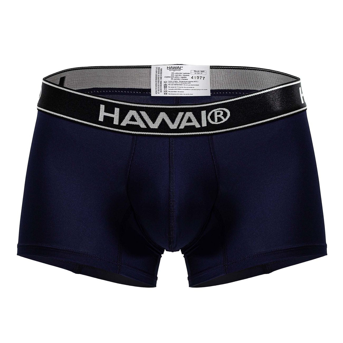 Dark blue Hawai microfiber boxer brief by CITYBOYZ★USA, comfortable men's underwear with a snug fit and soft fabric.