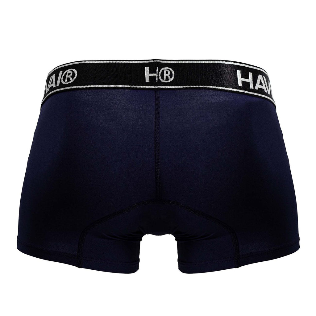 Dark blue Hawai microfiber boxer briefs for men by CITYBOYZ USA, featuring a comfortable fit and smooth fabric.
