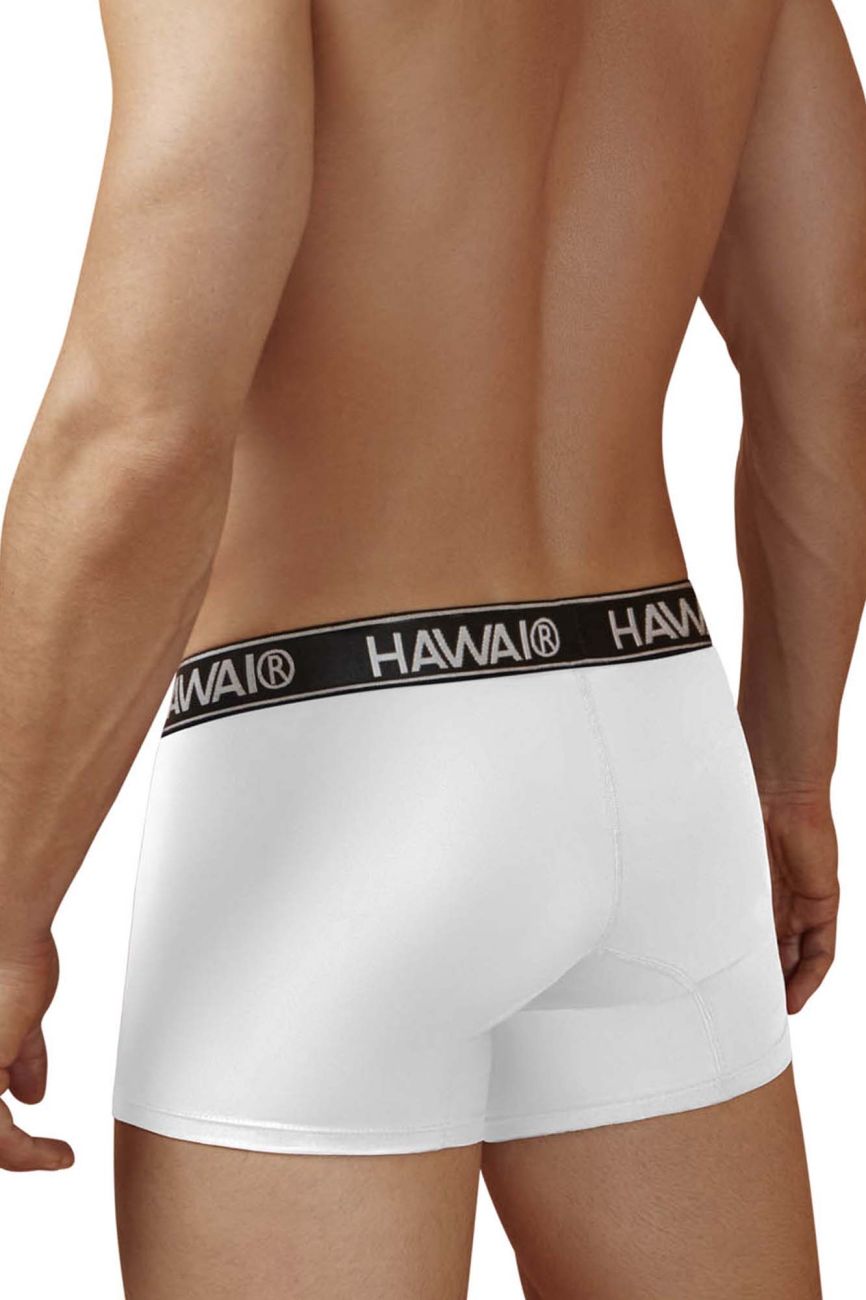 White CITYBOYZ USA Hawai microfiber boxer brief with comfortable fit, featuring a snug waistband and smooth fabric.