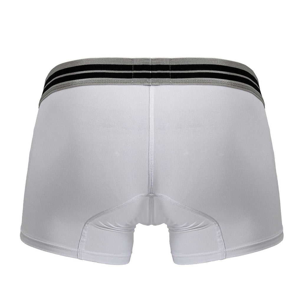 White CITYBOYZ USA Hawai microfiber boxer brief with comfortable fit and smooth fabric, shown on a model.