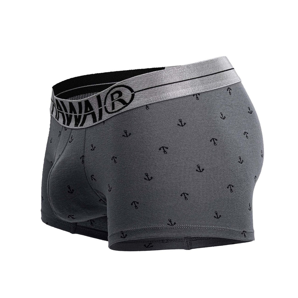 Gray Hawai Cotton Blend Boxer Briefs by CITYBOYZ USA, close-up showing soft fabric and comfortable fit.