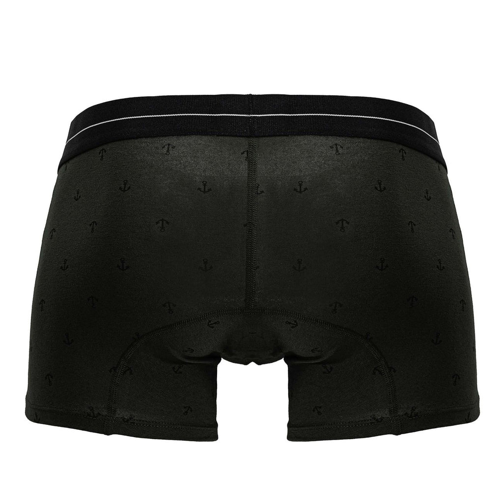 CityBOYZ USA Hawai cotton blend boxer brief in military green, showcasing the comfortable fit and soft fabric.