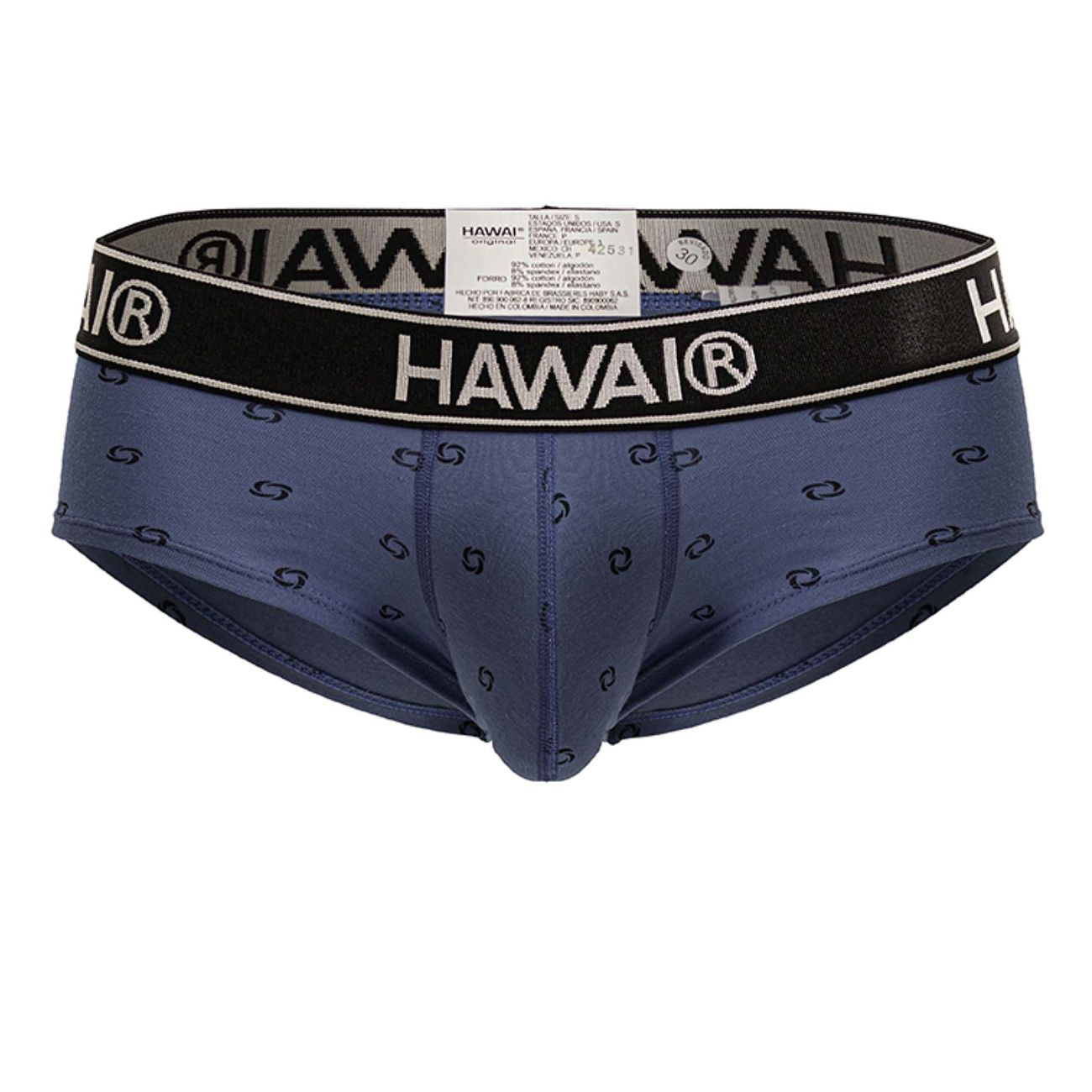 CityBOYZ USA Hawai Cotton Blend Brief in Blue Quartz, showing the comfortable waistband and soft cotton fabric.