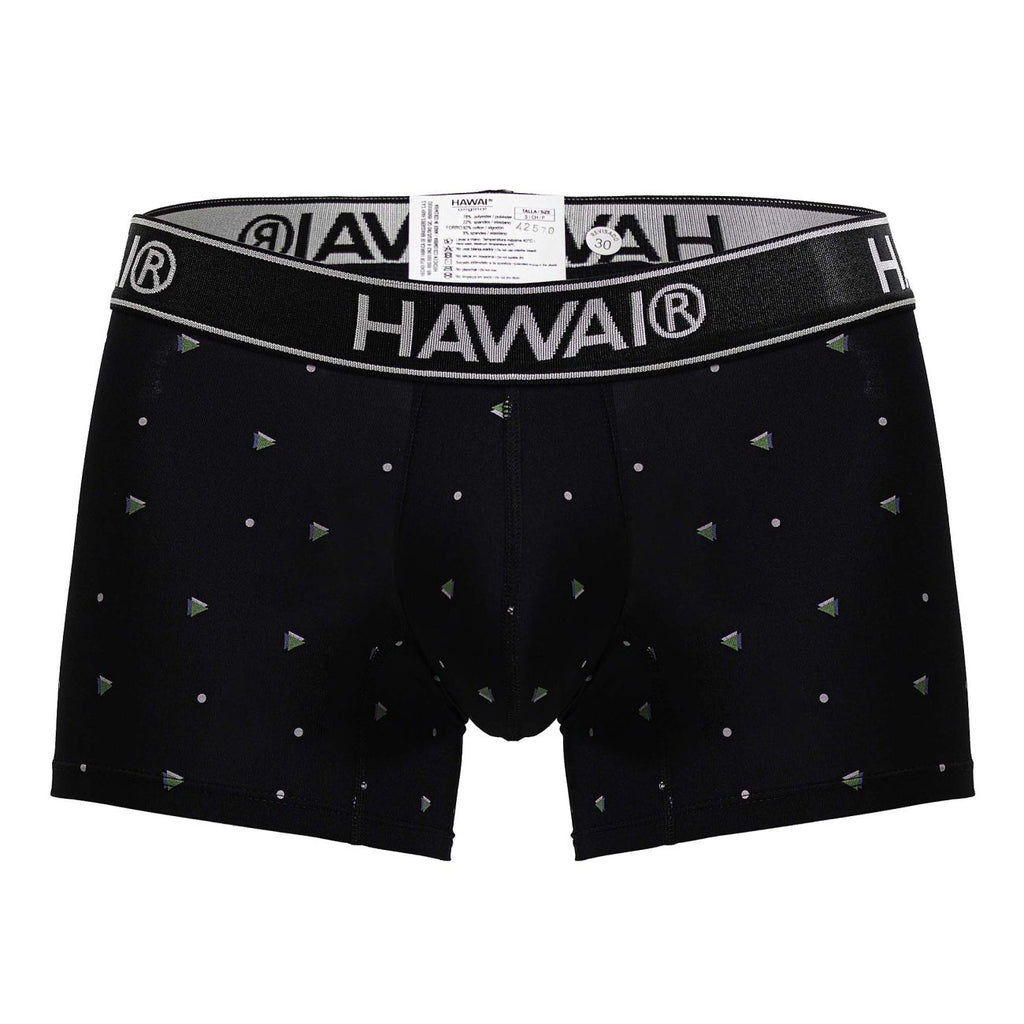 Black Hawai microfiber trunk by CITYBOYZ★USA shown on a model, featuring a comfortable fit and stylish design.