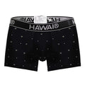 Black Hawai microfiber trunk by CITYBOYZ★USA shown on a model, featuring a comfortable fit and stylish design.