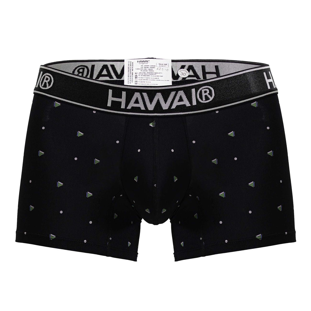 Black Hawai microfiber trunk by CITYBOYZ★USA shown on a model, featuring a comfortable fit and stylish design.