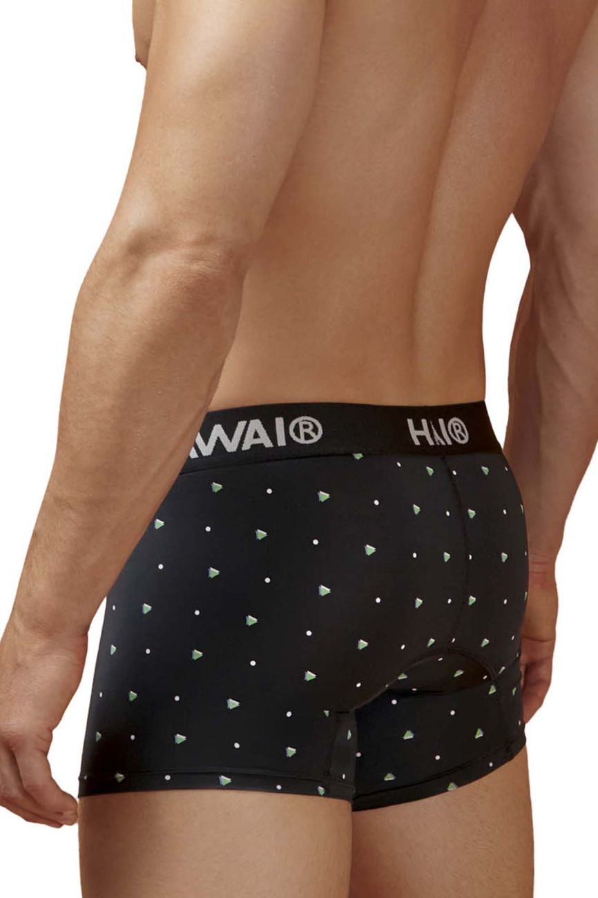 Black Hawai microfiber trunk by CITYBOYZ★USA with comfortable fit and stylish design, shown on a model.