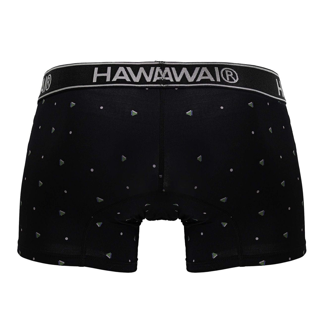 Black Hawai microfiber trunk by CITYBOYZ★USA featuring a comfortable fit and stylish design, shown in a close-up front view.