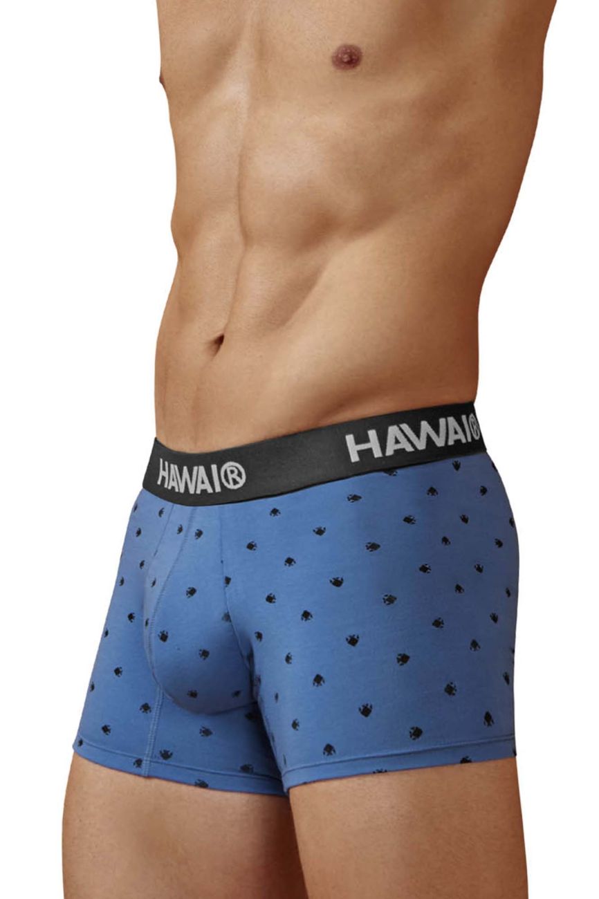 Blue Hawai Cotton Blend Trunks by CITYBOYZ★USA with a comfortable fit and stylish design, shown in the image.