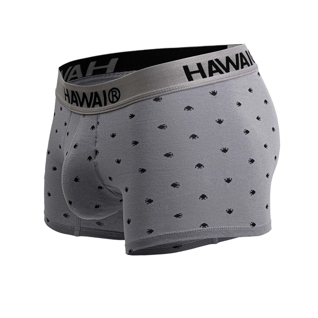 Gray Hawai Cotton Blend Trunk by CITYBOYZ★USA, showcasing comfortable, breathable men's underwear with a snug fit.