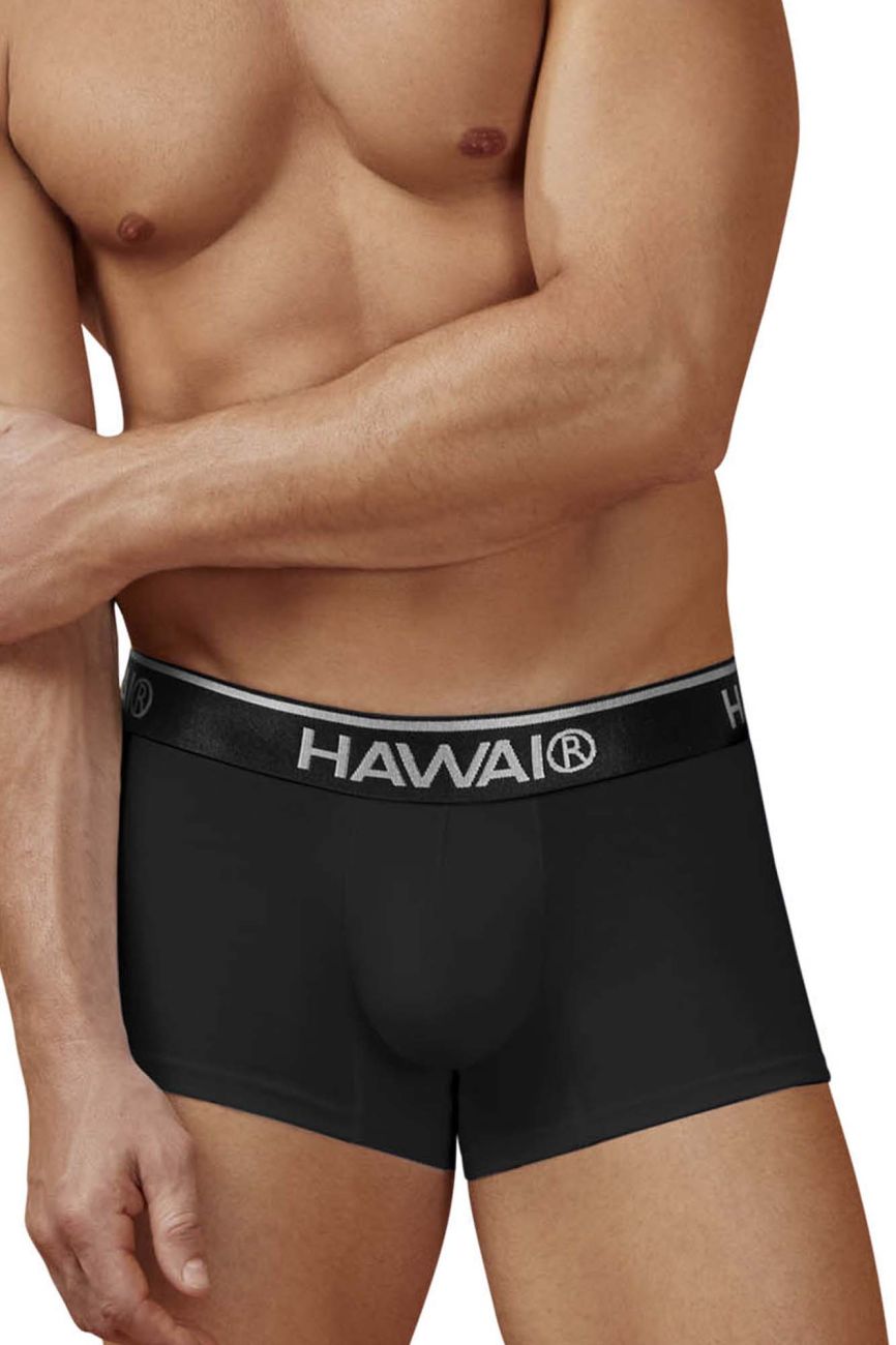 Black Hawai Cotton Blend Trunk from CITYBOYZ★USA, showcasing comfortable trunks with a smooth fabric finish.