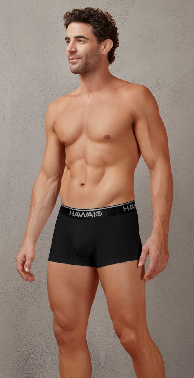 Black Hawai Cotton Blend Trunk by CITYBOYZ★USA, showing snug fit and soft fabric waistband with branded logo.