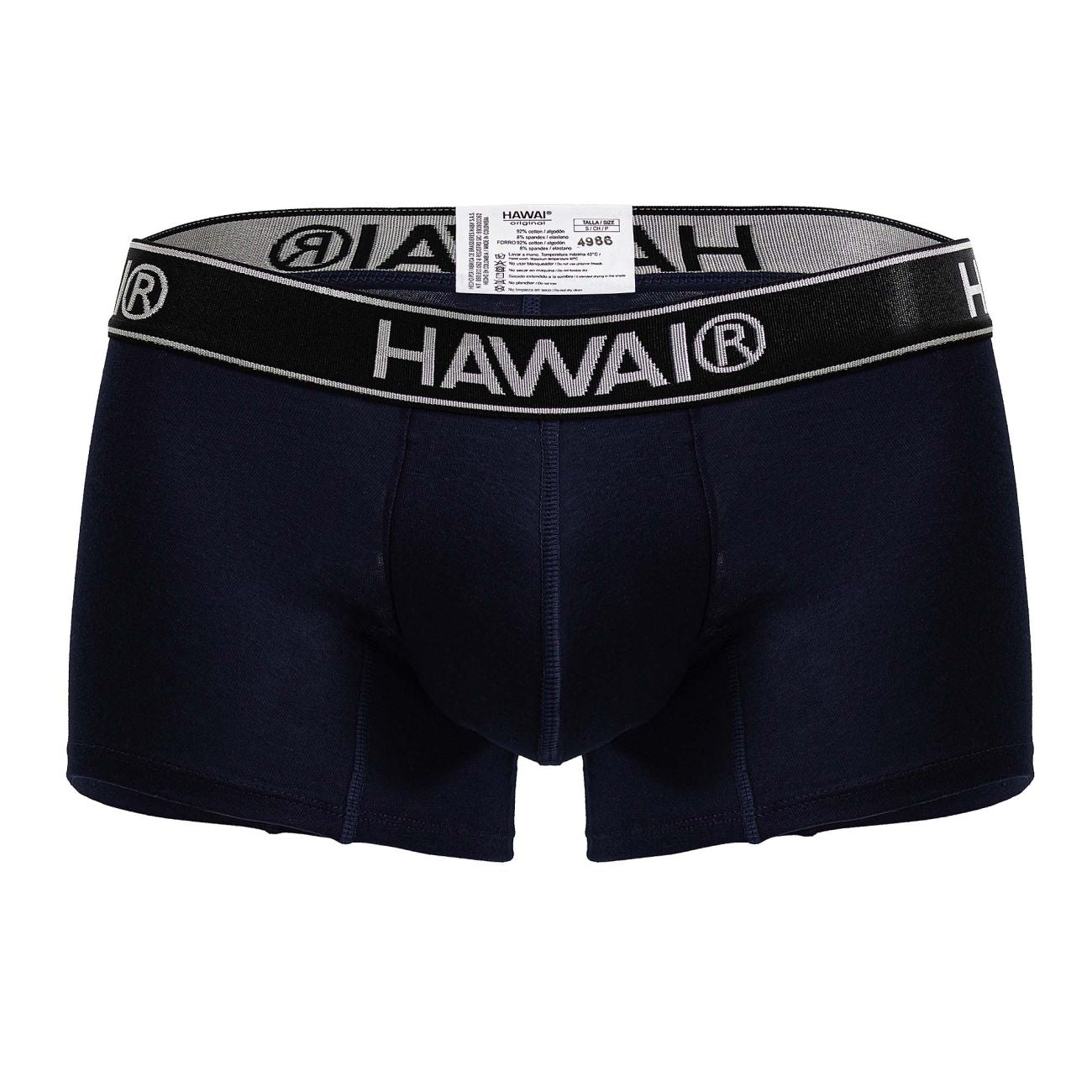 Dark blue Hawai Cotton Blend Trunk by CITYBOYZ★USA, showing the comfortable waistband and soft fabric of the men's underwear.