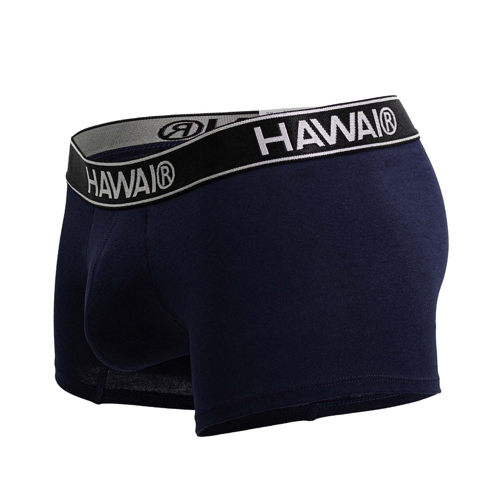 Dark blue Hawai Cotton Blend Trunk by CITYBOYZ★USA, showing the comfortable waistband and fabric texture.