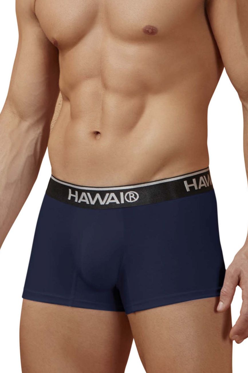 Dark blue Hawai Cotton Blend Trunk from CITYBOYZ USA, showing the comfortable waistband and soft fabric details.
