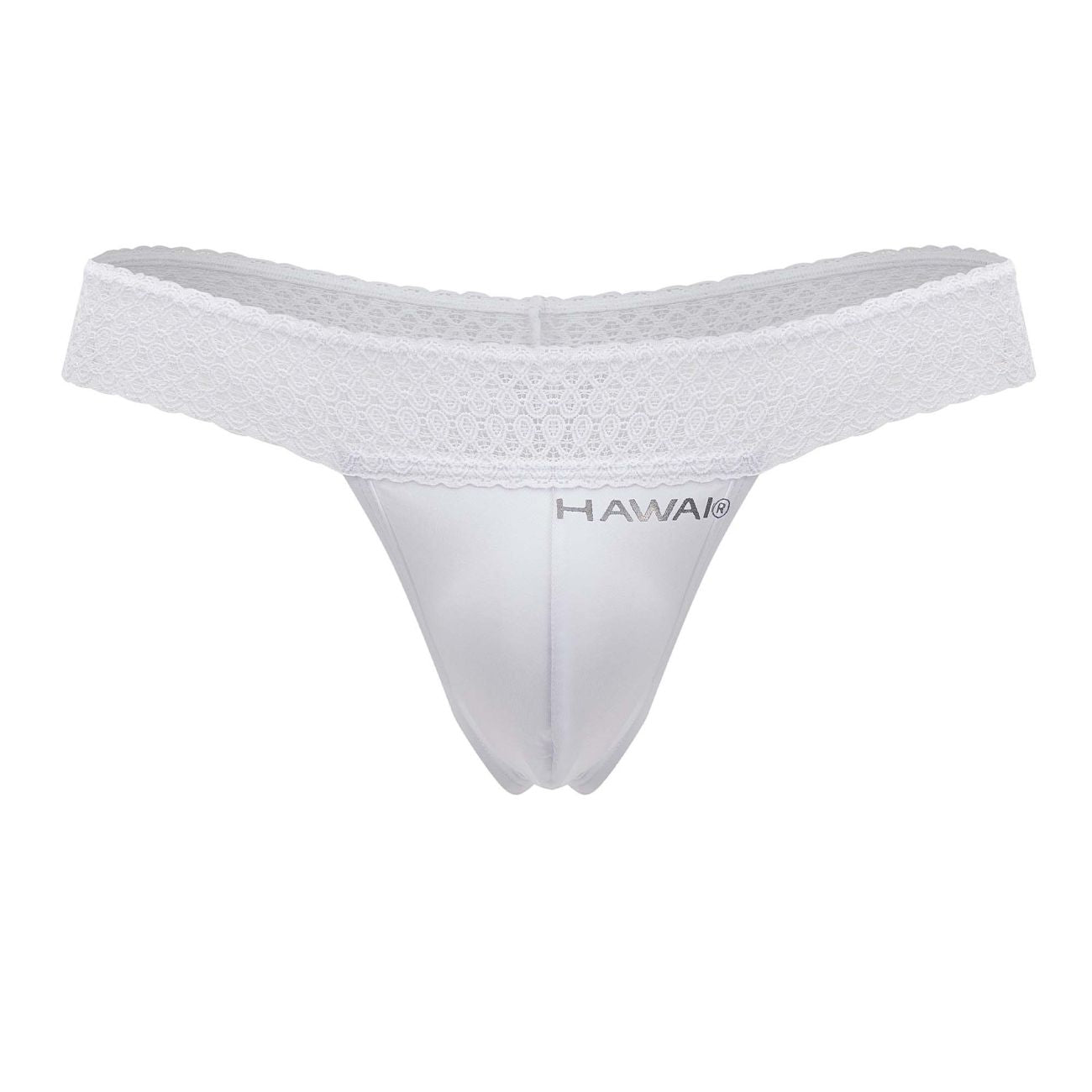 White Hawai Microfiber Thong by CITYBOYZ★USA, showing a close-up of the lightweight microfiber fabric and sleek thong design.