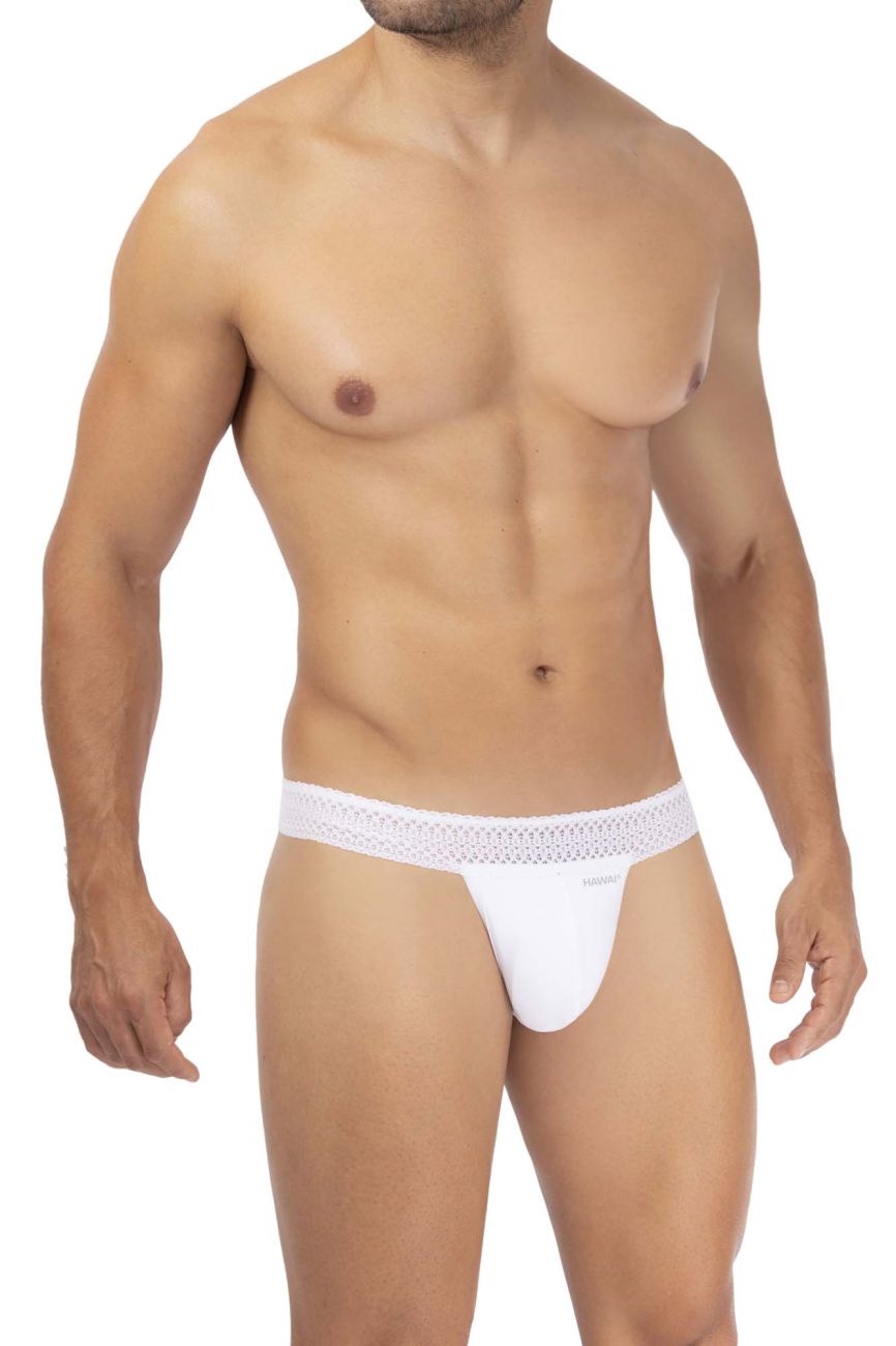 Hawai Microfiber Thong 42347 by CITYBOYZ★USA in white, showcasing the sleek microfiber fabric and comfortable fit.
