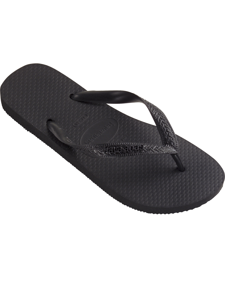 Men's Havaianas sandals from CITYBOYZ★USA featuring black rubber straps and colorful flip-flop soles.
