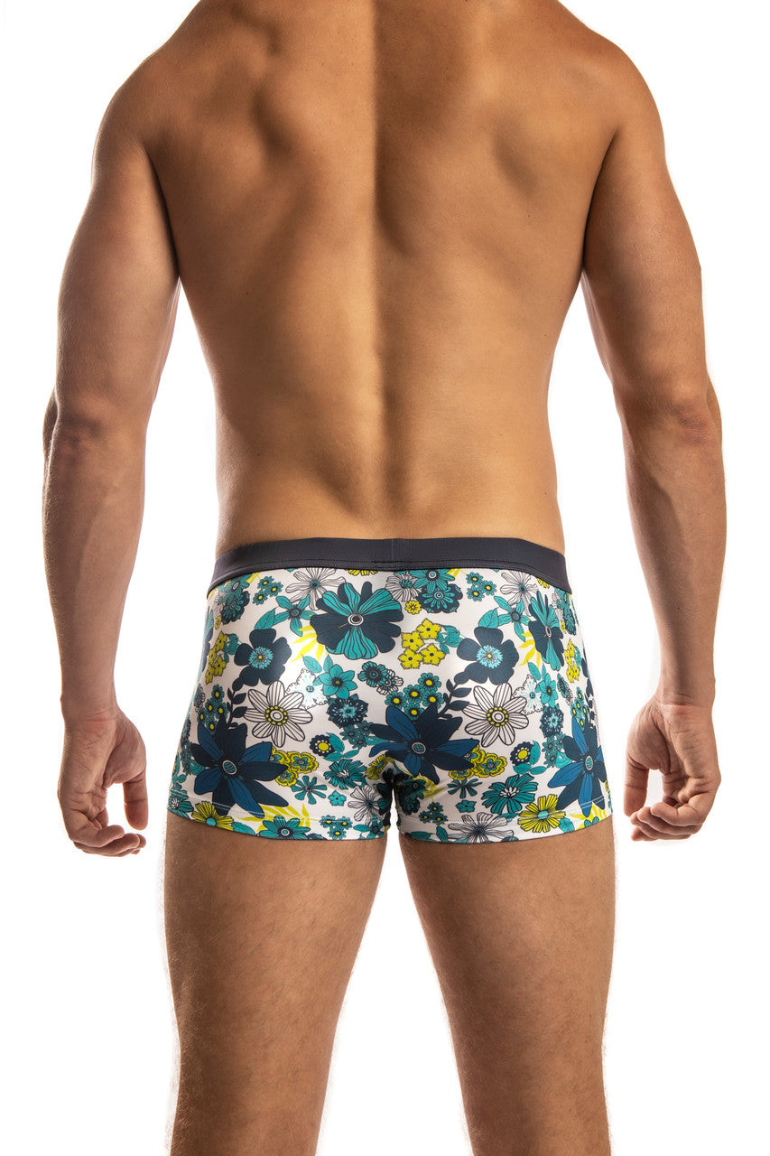 CityBOYZ USA Jack Adams Bali swim trunk with vibrant blue floral pattern, designed for stylish swimwear and beachwear.