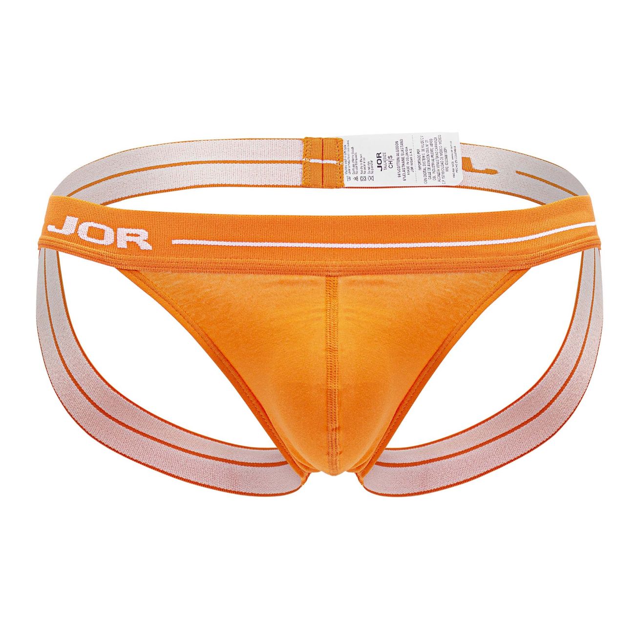 Orange cotton stretch athletic jockstrap from CITYBOYZ USA, designed for support and comfort in men's underwear.