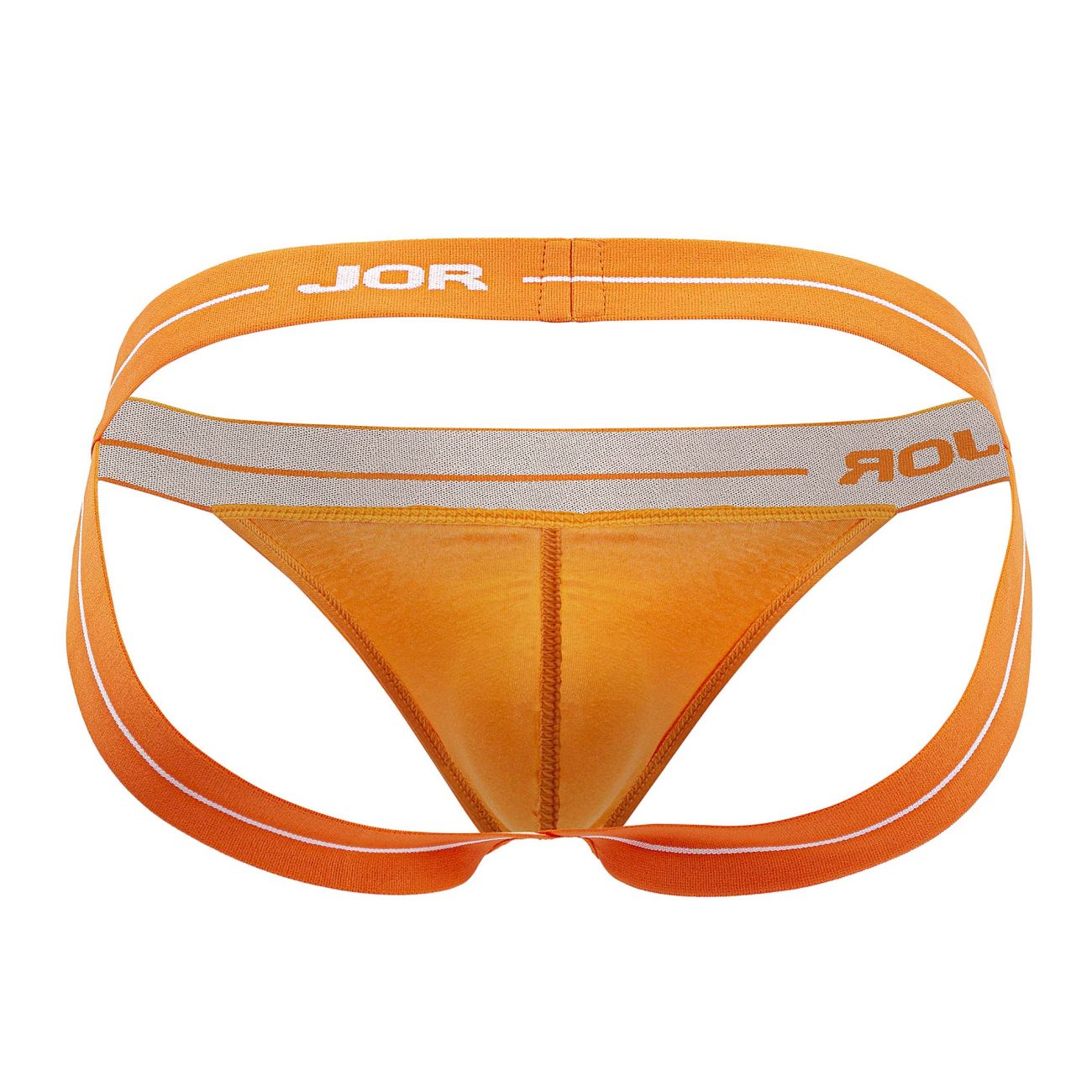Orange cotton stretch athletic jockstrap by CITYBOYZ★USA, designed for support and comfort in men's underwear.