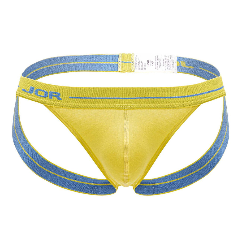 Yellow cotton stretch athletic support jockstrap from CITYBOYZ★USA, designed for comfortable daily wear and support.