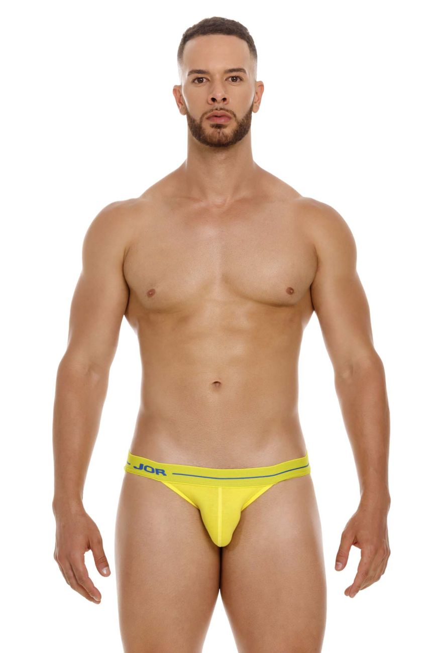 Yellow cotton stretch jockstrap from CITYBOYZ★USA, athletic support underwear with supportive fit and breathable fabric.