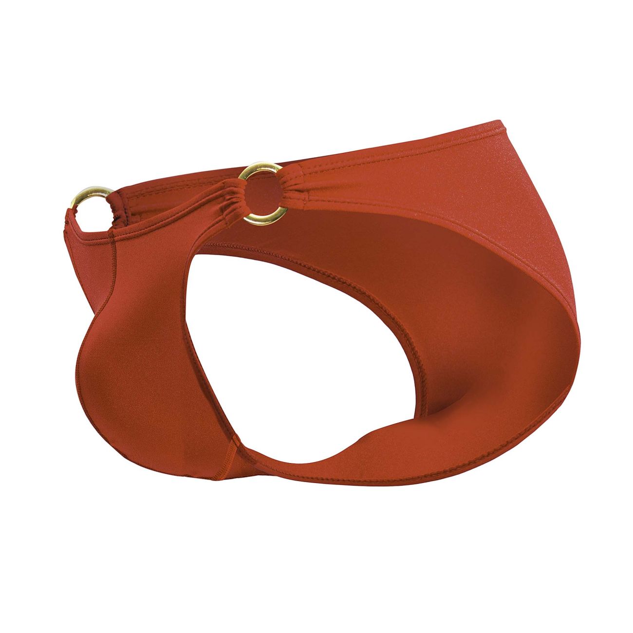 Red Jor Magnus Bikini underwear by CITYBOYZ★USA, shown on a model, featuring a close-up of the waistband and fabric details.