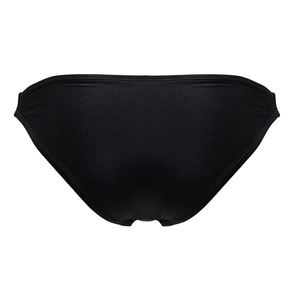Black Jor Travel Swim Bikini for Men by CITYBOYZ★USA; close-up of the men's swim brief made for active beachwear.