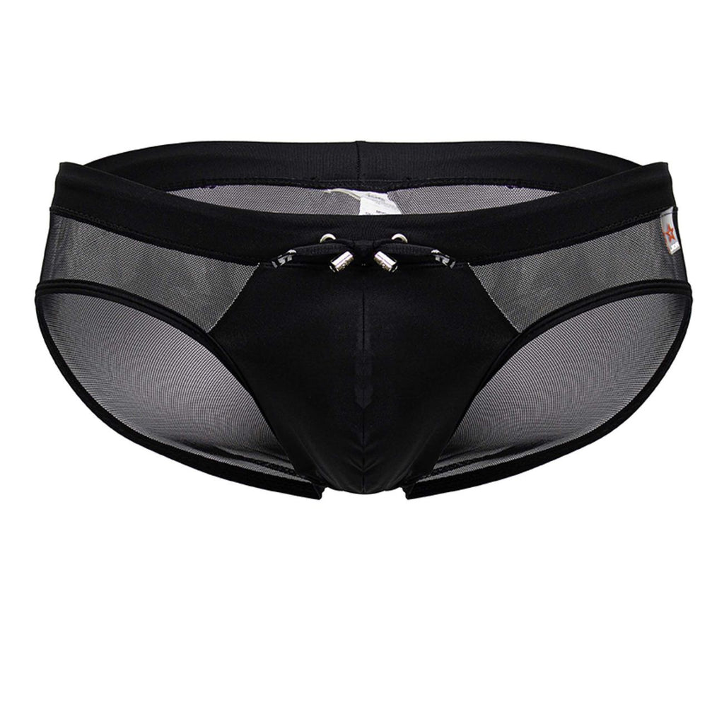 Black Jor Mystic men's swim brief by CITYBOYZ★USA, showcasing sleek swimwear design with a fitted style.
