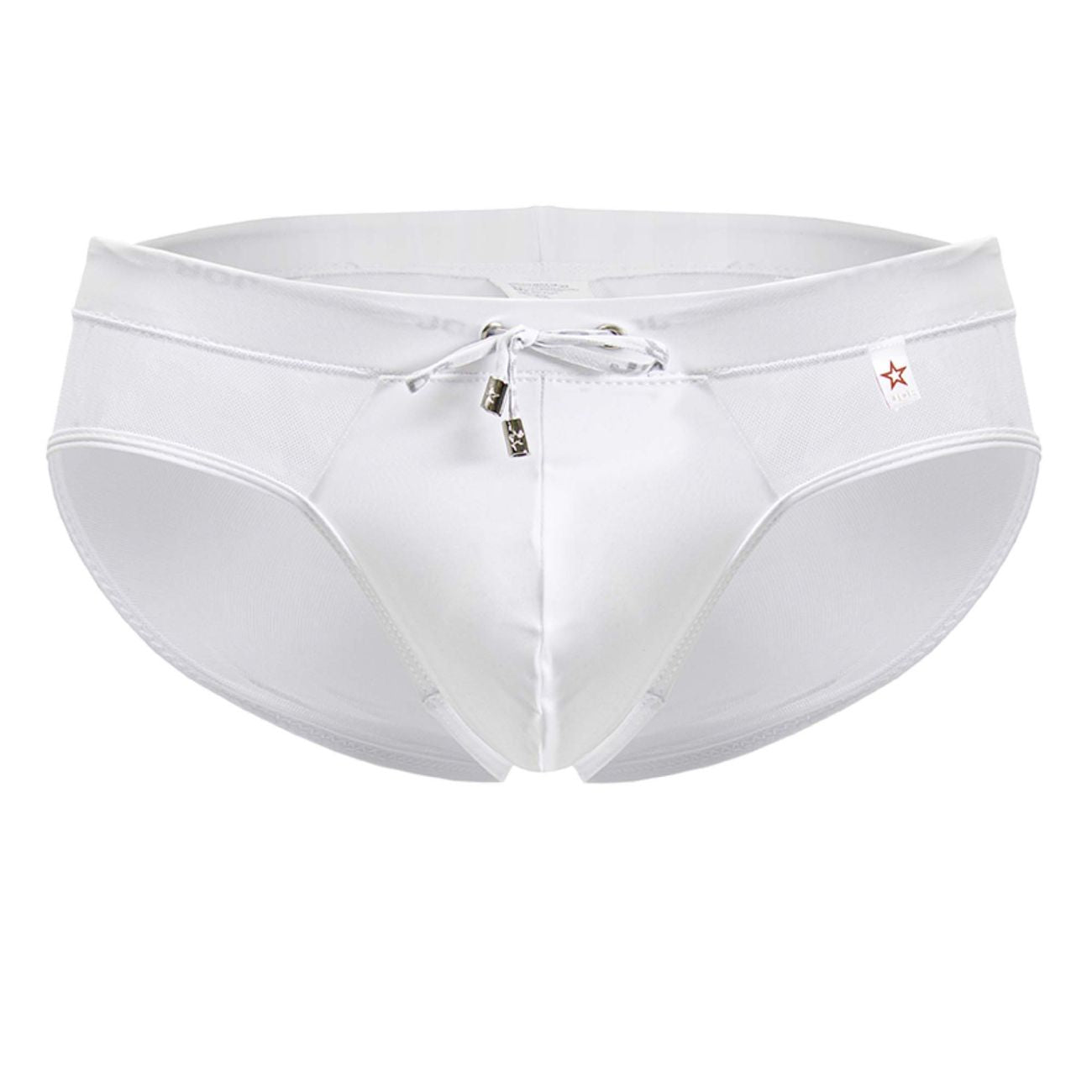 White Jor Mystic men's swim brief by CITYBOYZ★USA, featuring a sleek fit and stylish design for swimwear.