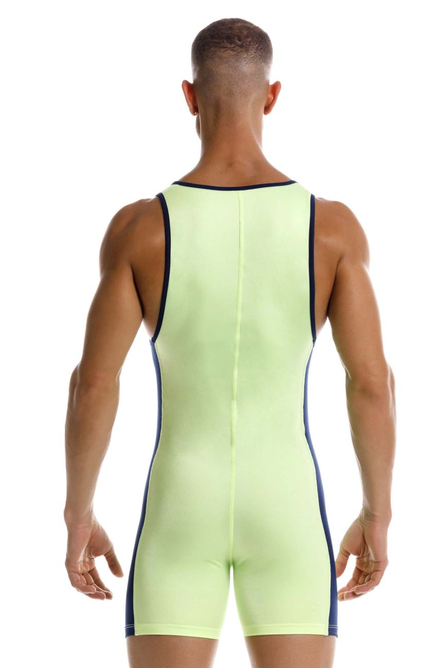 Green Jor Fighter men's activewear singlet from CITYBOYZ★USA, featuring a fitted bodysuit design for athletic performance.