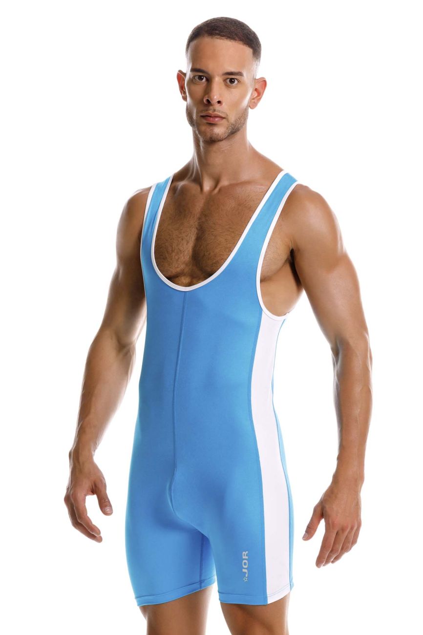 Turquoise Jor Fighter men's activewear singlet by CITYBOYZ★USA, fitted bodysuit with athletic design and sleeveless style.