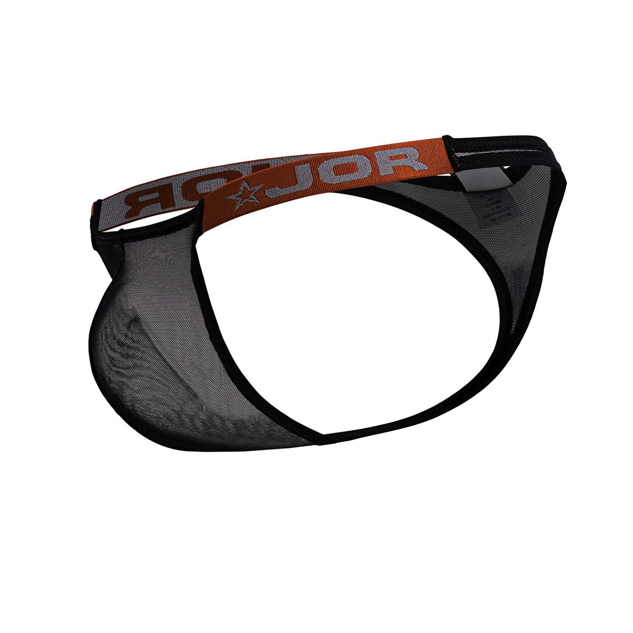 Black Jor Frost Thong by CITYBOYZ★USA made of sheer mesh fabric, featuring a comfortable and minimal design.