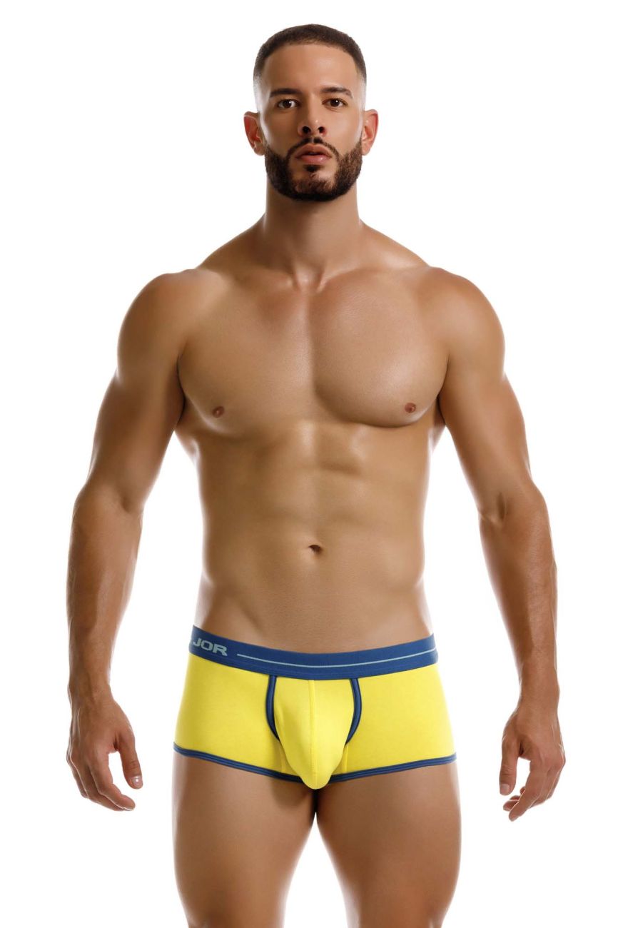 Yellow Jor Astra Trunk from CITYBOYZ★USA, showcasing premium comfort and stylish fit, with a close-up view of the fabric and waistband.