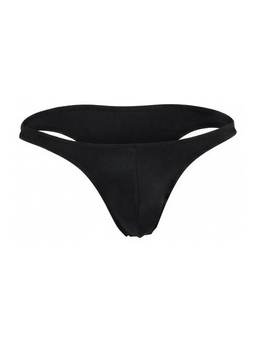Black CITYBOYZ USA Jor Travel Swim Brief 2273 bikini laid flat, showcasing its sleek design and comfortable fit.