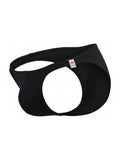 Black CITYBOYZ USA Jor Travel Swim Brief 2273 bikini laid flat showing its sleek design and comfortable fit.
