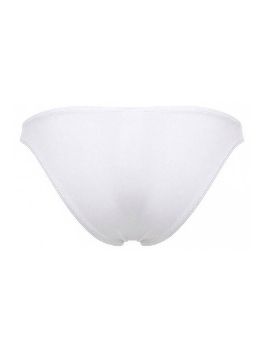 White CITYBOYZ USA Jor Travel Swim Brief 2273 bikini laid flat, showcasing its sleek design and comfortable fit.