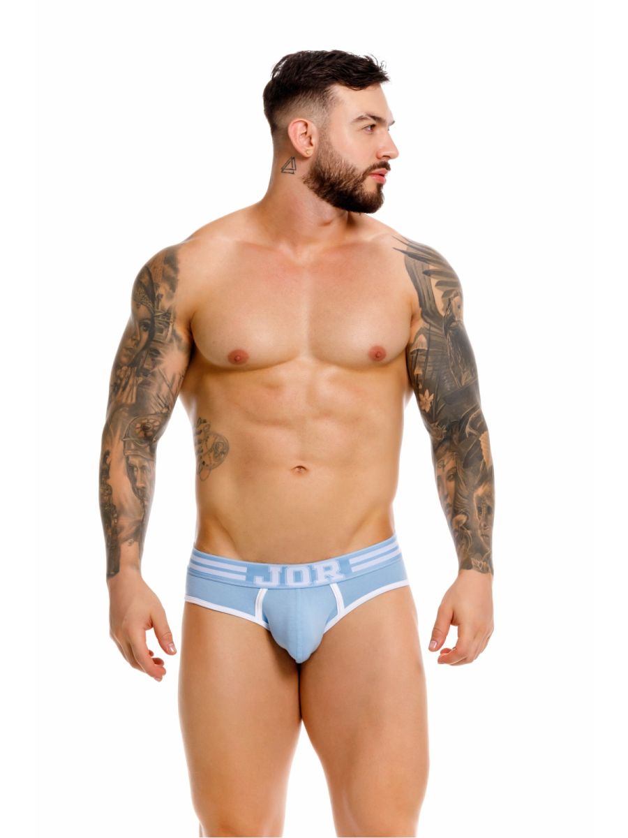 Blue men's brief from CITYBOYZ★USA Jor College Brief 2321, showcased in a close-up image highlighting the waistband and fabric texture.