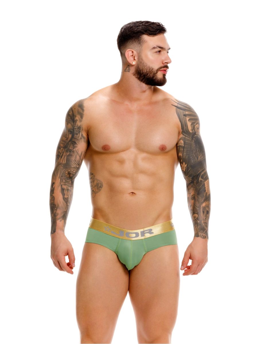 Green CITYBOYZ USA Jor Soho Brief trunk, comfortable and stylish men's underwear, shown on a model.