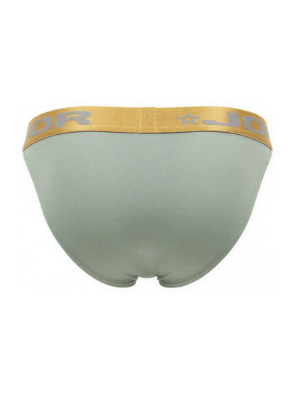Green CITYBOYZ★USA Jor Soho Bikini trunk with a sleek waistband and sporty fit, shown on a model.