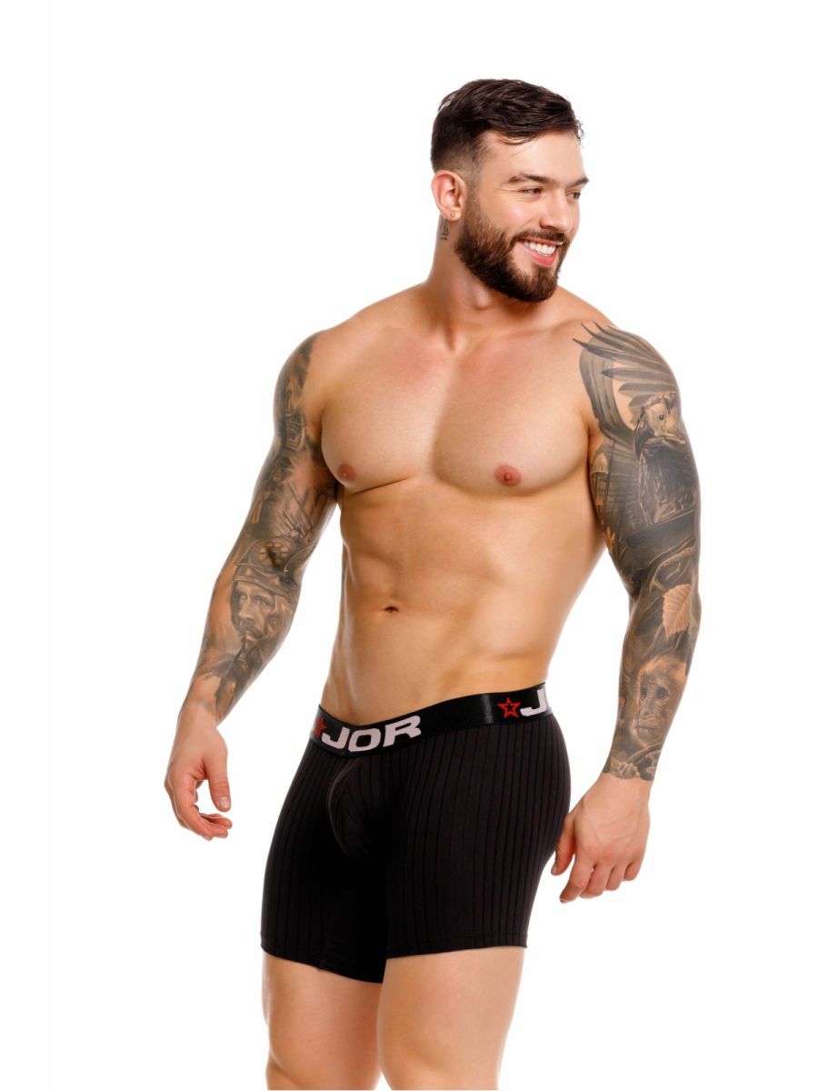 Black CITYBOYZ★USA Jor Cronos Boxer Brief 2329 with a comfortable fit and sleek design, shown on a model.